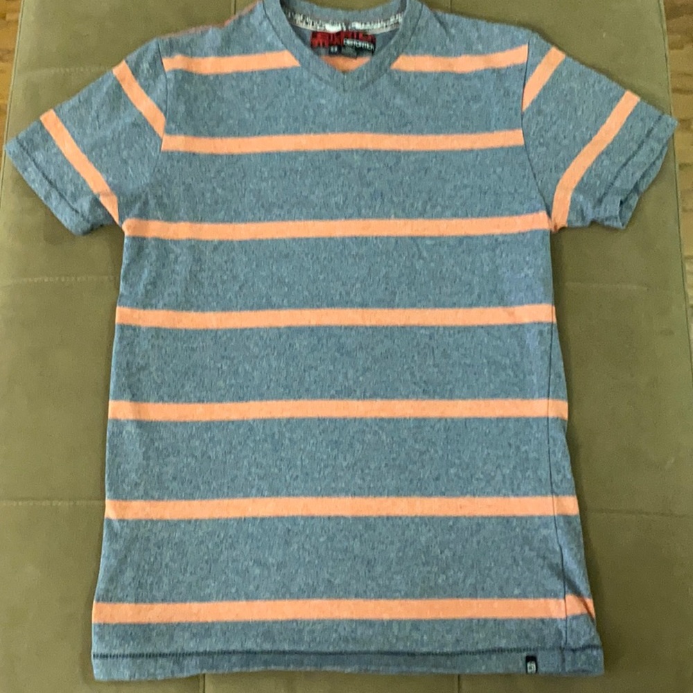 Boys V Neck Gray/Orange T Shirt Size 14/16